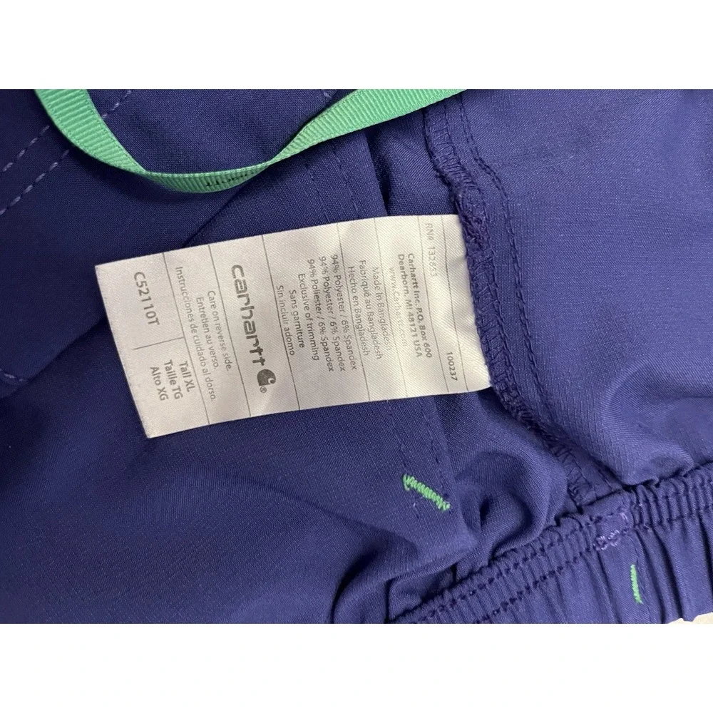Large Carhartt Men's Force Modern Fit Straight Leg Cargo Pants Scrubs Grape Tall